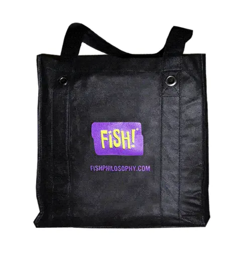 En enkel taske, som du kan samle alle dine FISH! materialer og alle dine gode hensigter i.