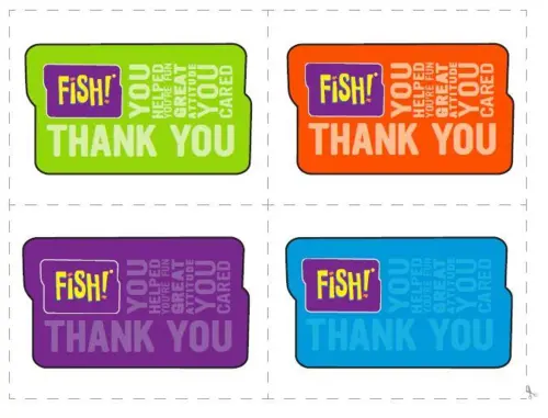 Free download. Free print. Free to use. FISH! thank-you-cards.