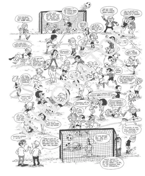 Plakaten 'Om samspil': Få en fantastisk samtale: Fodboldbanen er et meget inspirerende billede på teamets samspil og udvikling.